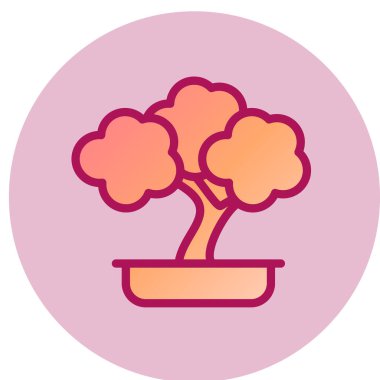 Bonsai web simgesi, vektör illüstrasyonu