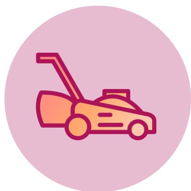 Lawnmover web icon, vector  illustration
