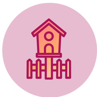 Kuş evi web simgesi, vektör illüstrasyonu