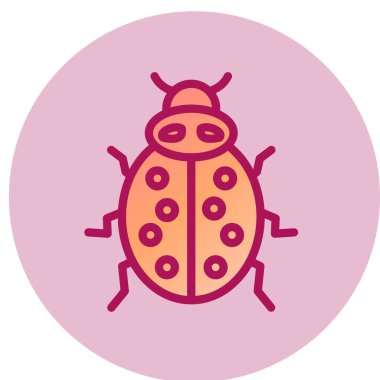 Ladybird web simgesi, vektör illüstrasyonu