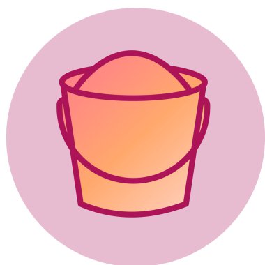 Pail web simgesi, vektör illüstrasyonu