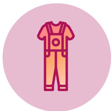 Dungarees web simgesi, vektör illüstrasyonu