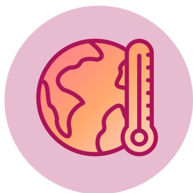 Küresel Isınma Ağı simgesi, vektör illüstrasyonu