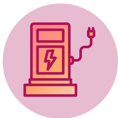 Elektrik Şarj Ağı simgesi, vektör illüstrasyonu