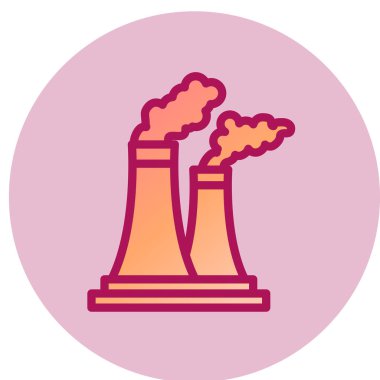 Elektrik Santrali web simgesi, vektör illüstrasyonu