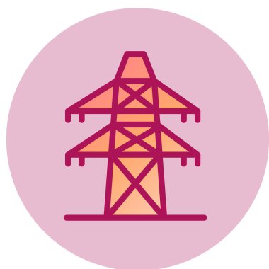 Elektrik Kulesi web simgesi, vektör illüstrasyonu