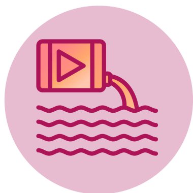 Su Kirliliği web simgesi, vektör illüstrasyonu