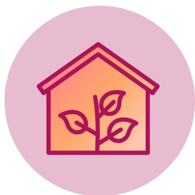 Eco Home web simgesi, vektör illüstrasyonu