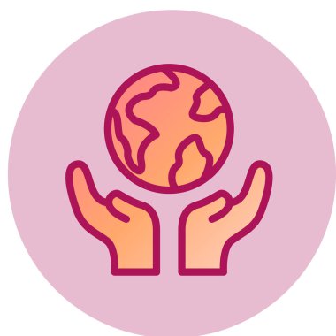 Dünya Günü web simgesi, vektör illüstrasyonu