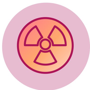 Radyoaktivite web simgesi, vektör illüstrasyonu