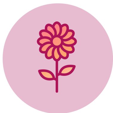 çiçek web simgesi, vektör illüstrasyonu