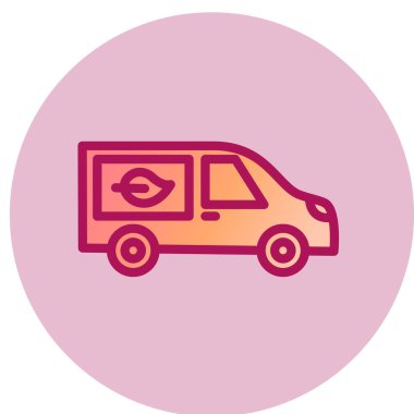 Eko Taşımacılık Web simgesi, vektör illüstrasyonu