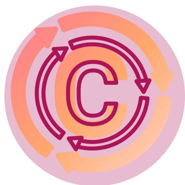 Karbon Döngü ağ simgesi, vektör illüstrasyonu