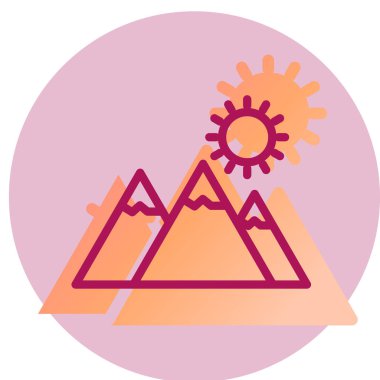 dağlar web simgesi, vektör çizim