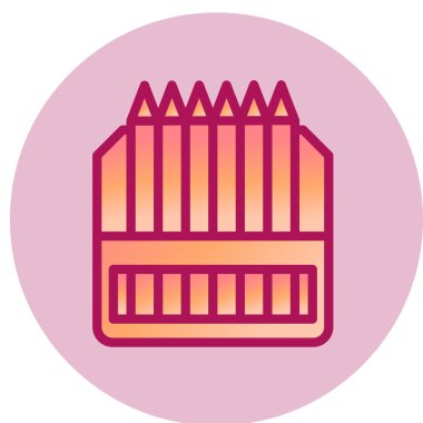 Renkli Kalem Ağı simgesi, vektör illüstrasyonu