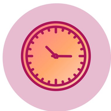 Saat web simgesi, vektör illüstrasyonu