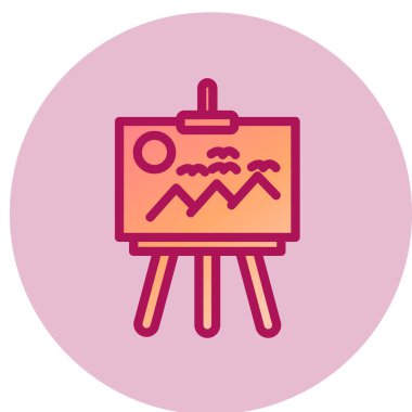 Şövale web simgesi, vektör çizim