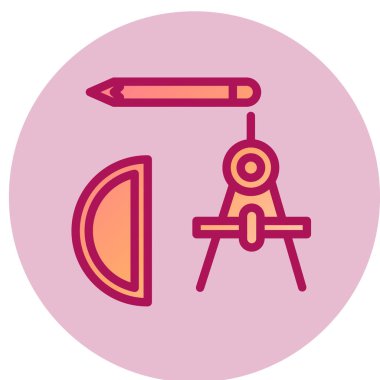 Geometri web simgesi, vektör illüstrasyonu