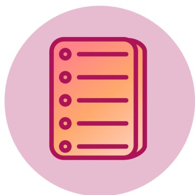 Spring Notebook web simgesi, vektör illüstrasyonu