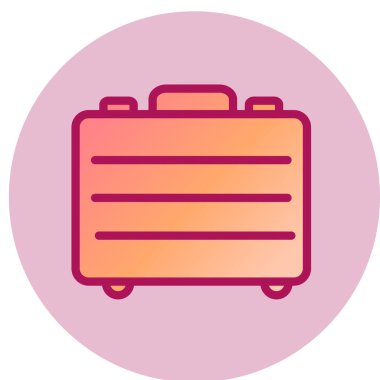 Bavul web simgesi, vektör çizim