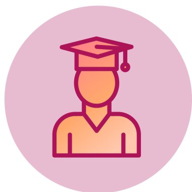 öğrenci web simgesi, vektör illüstrasyonu