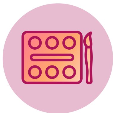 Suluboya basit simge, vektör illüstrasyonu 