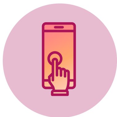 Basit simgeye dokunun, vektör illüstrasyonu 