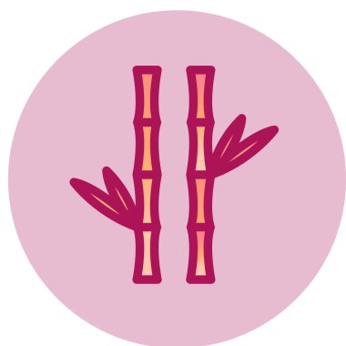 Bambu simgesi, vektör illüstrasyonu 