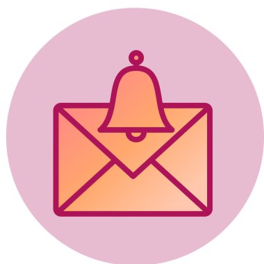 Bildirim basit simgesi, vektör illüstrasyonu 