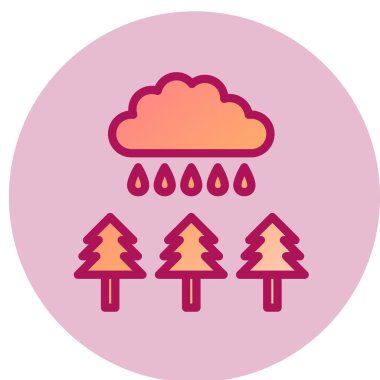 Yağmur Ormanları basit simgesi, vektör illüstrasyonu 