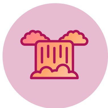 Şelale basit simgesi, vektör illüstrasyonu 