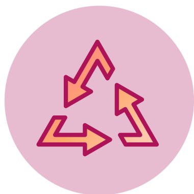 geri dönüşüm basit simgesi, vektör çizim 