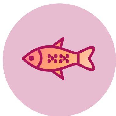 Balıklar basit simge, vektör illüstrasyonu 