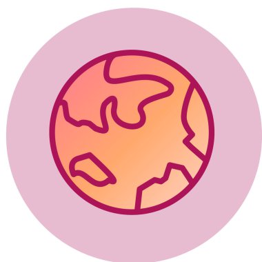 Dünya basit simgesi, vektör çizim 