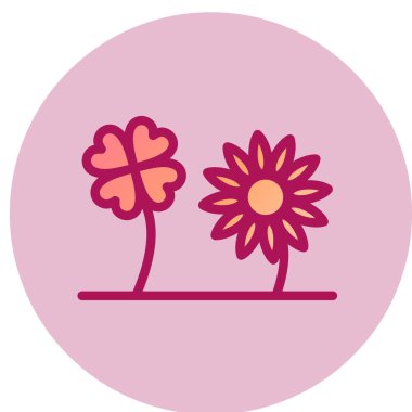 çiçekler basit simgesi, vektör çizim 