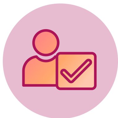 Doğrulanmış Kullanıcı simgesi, vektör illüstrasyonu 