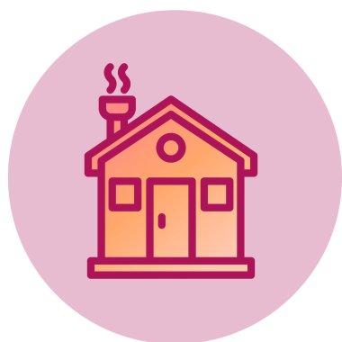 ev basit simgesini, vektör çizim 