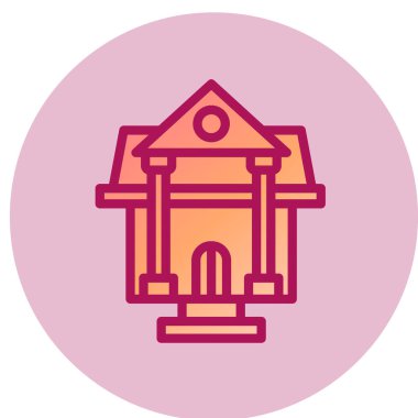 Konak basit simgesi, vektör illüstrasyonu 