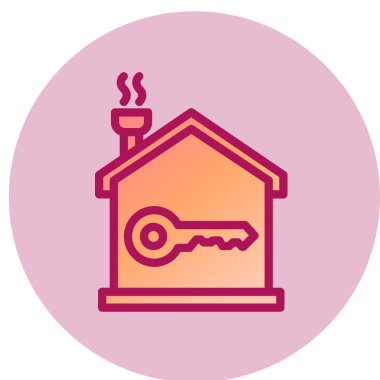 ev anahtar basit simgesi, vektör çizim 