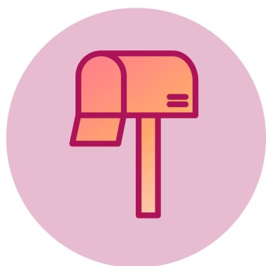 Posta kutusu basit simgesi, vektör illüstrasyonu 