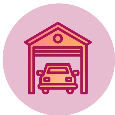 Garaj basit simgesi, vektör illüstrasyonu 