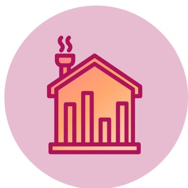 Gayrimenkul İstatistikleri basit simge, vektör illüstrasyonu 