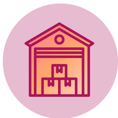 Depo basit simgesi, vektör illüstrasyonu 