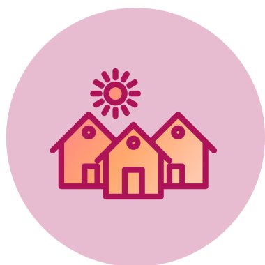 Komşuların basit simgesi, vektör illüstrasyonu 