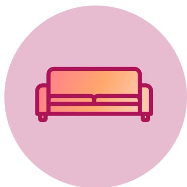 Basit kanepe simgesi, vektör illüstrasyonu 