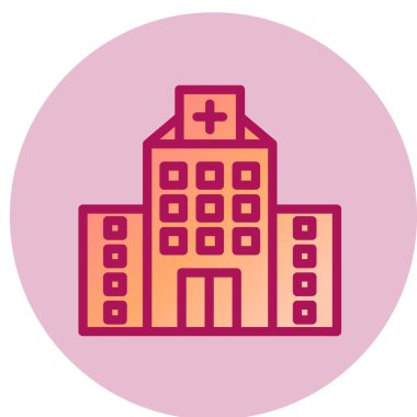 Hastane basit simgesi, vektör çizim 