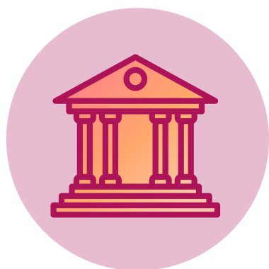 Banka basit simgesi, vektör çizim 