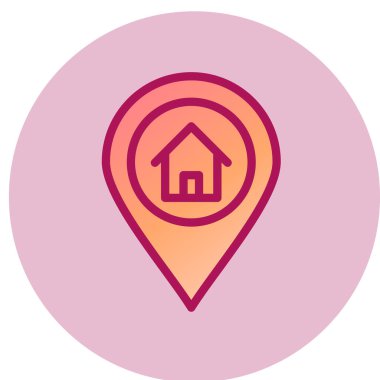 Ev Konumu basit simge, vektör illüstrasyonu 