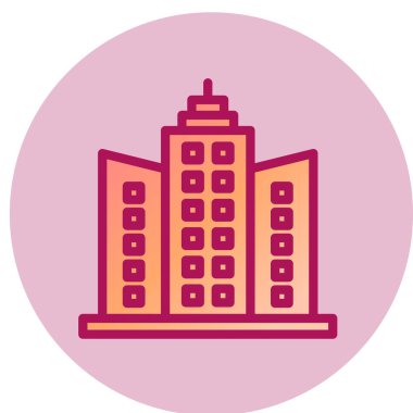 Gökdelen basit simgesi, vektör illüstrasyonu 