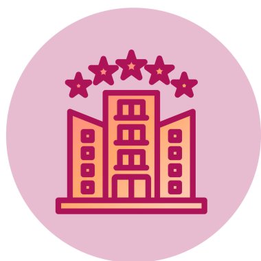 Beş Yıldız Oteli basit simgesi, vektör illüstrasyonu 